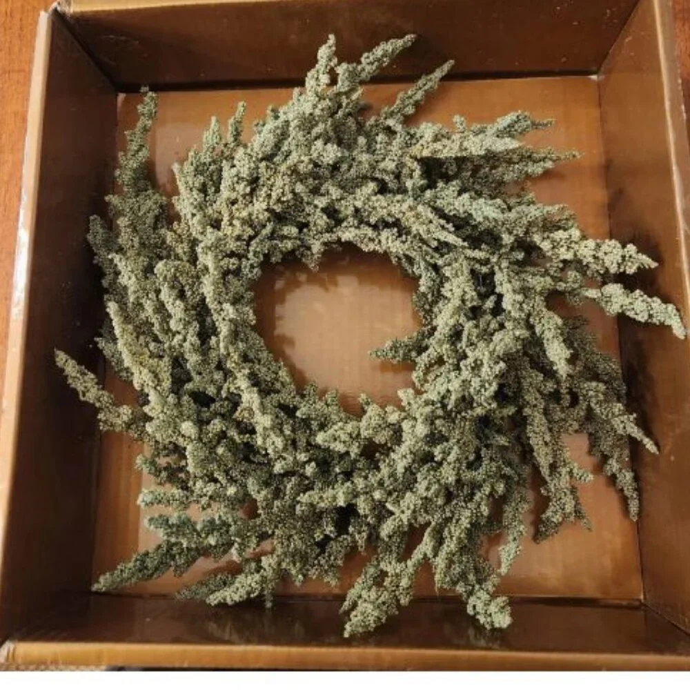 VINTAGE CRATE & BARREL HOLIDAY/CHRISTMAS Sparkle Sage Candle Ring 12